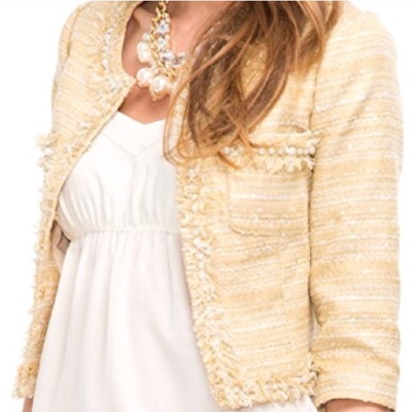 Lilly Pulitzer Jackets & Blazers - Lilly Pulitzer Hagen Jacket Almond Metallic Boucle
